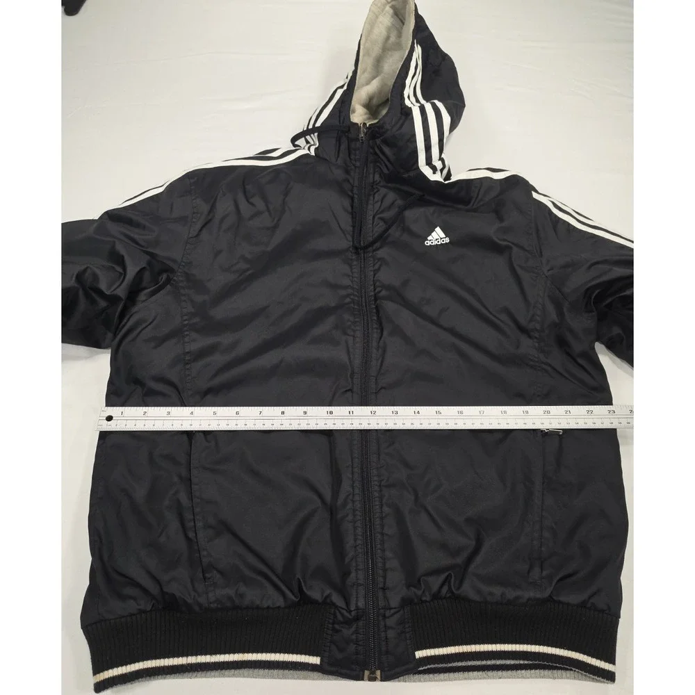 Vintage 90s/2000s Y2K Adidas Insulated Hooded Windbreaker Jacket – Men's Black